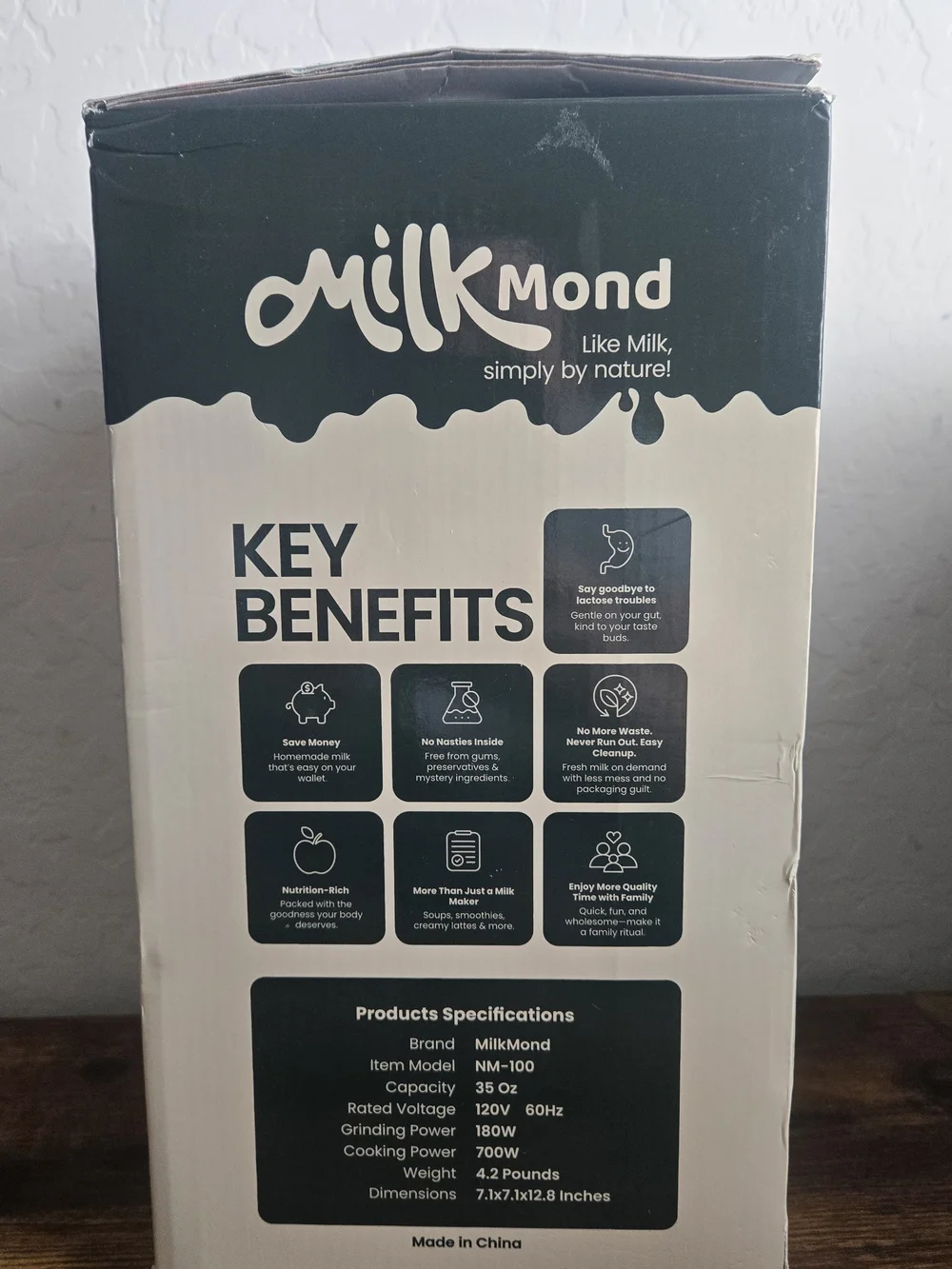MilkMond Automatic Nut Milk Maker Machine 35 oz White NM-100 Soy Oat Almond Milk
